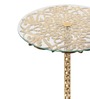 Aurum Marble End Table In Gold & White Finish