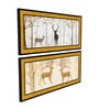 Auspicious Deer Gold Synthetic Wood (Set of 2) Art Panels