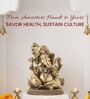 Golden Auspicious Ganesh Ji Brass Idol