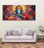 Auspicious Ganpati Floral Premium Canvas Wall Painting