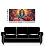 Auspicious Ganpati Floral Premium Canvas Wall Painting