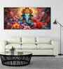 Auspicious Ganpati Floral Premium Canvas Wall Painting
