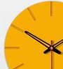 Austere Big  Wood Wall Clock In Yellow
