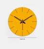 Austere Big  Wood Wall Clock In Yellow