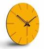 Austere Big  Wood Wall Clock In Yellow