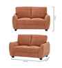 Austin American Fabric 2 Seater Sofa In Rust Orange Color