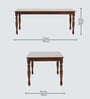 Austin Solid Wood 6 Seater Dining Table Set In Brown Finish