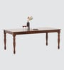 Austin Solid Wood 6 Seater Dining Table Set In Brown Finish