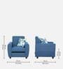 Austin Fabric 1 Seater Sofa in Blue Colour