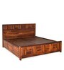 Austin King Bed with Storage in Walnut finish
