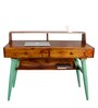 Austin Study Table In Teak & Vintage Green Finish