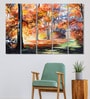 Autum Yellow MDF Unframed Floral Art Panels Set of 5