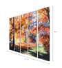 Autum Yellow MDF Unframed Floral Art Panels Set of 5