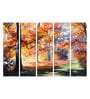 Autum Yellow MDF Unframed Floral Art Panels Set of 5