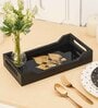 Autumn Leaf Wooden And Glass Serving Tray  (1 Piece)