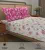 Autumn Pink Floral 144 Tc Cotton Double Bedsheet With 2 Pillow Covers