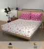 Autumn Pink Floral 144 Tc Cotton Double Bedsheet With 2 Pillow Covers