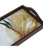Autumn Teak Brown Teak Wood & MDF Serving Tray Reinvention factory
