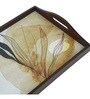 Autumn Teak Brown Teak Wood & MDF Serving Tray Reinvention factory