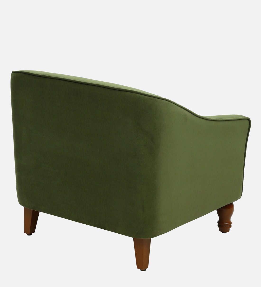 Buy Avalon Velvet Lounge Chair in Olive Green Colour at 2% OFF by