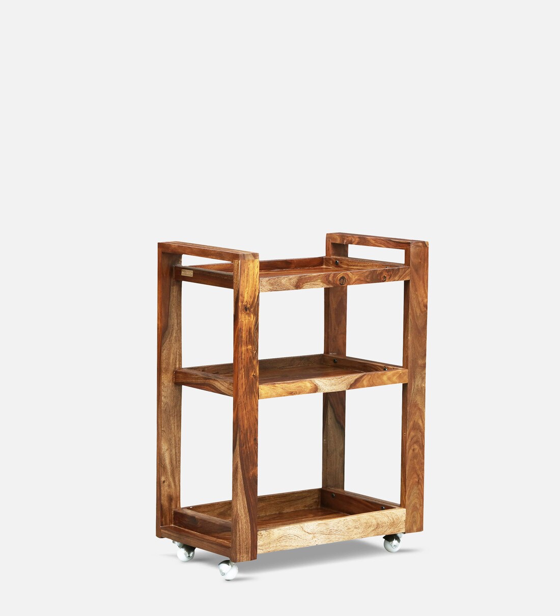 Buy Avian Solid Wood Bar Trolley In Rustic Teak Finish By Woodsworth