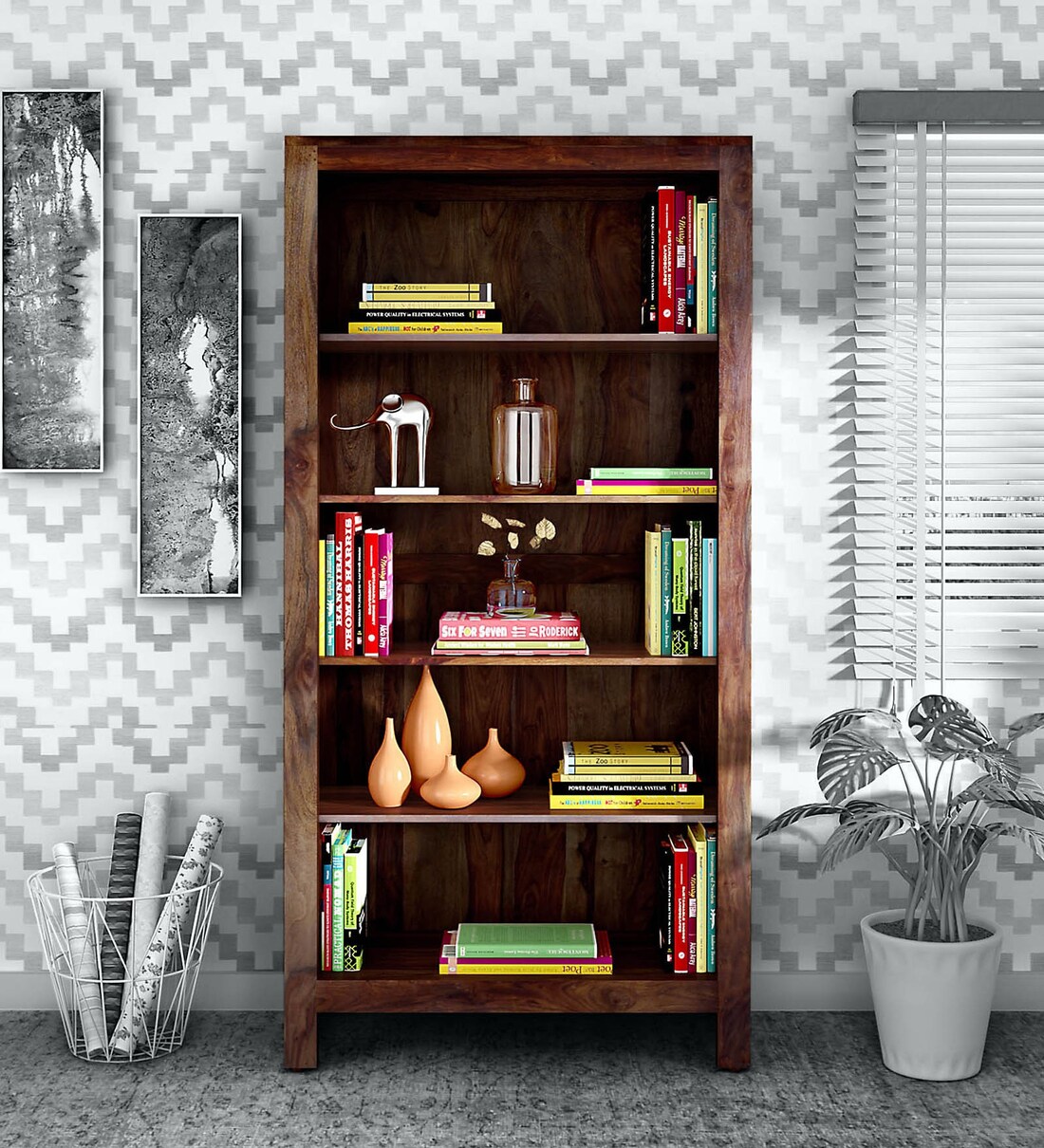 Buy Avian Solid Wood Book Shelf In Provincial Teak Finish By Woodsworth