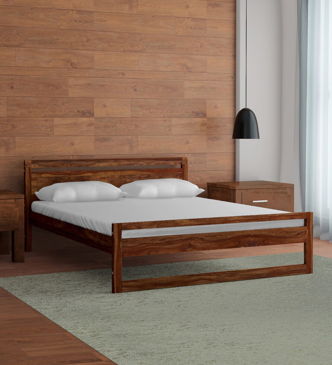 Buy Avian Solid Wood King Size Bed in Provincial Teak Finish by