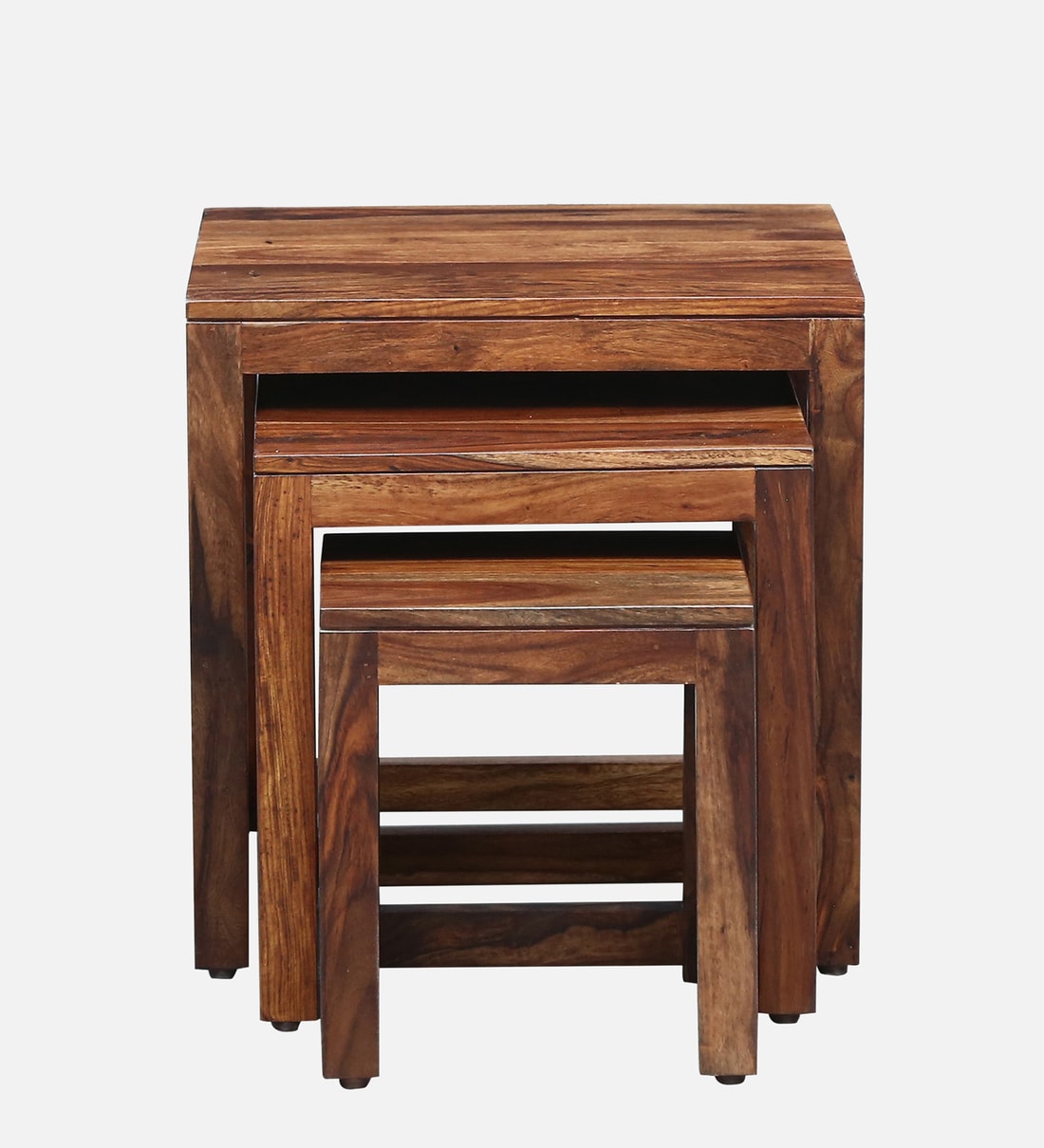 Buy Avian Sheesham Wood Nest Of Tables In Rustic Teak Finish Online