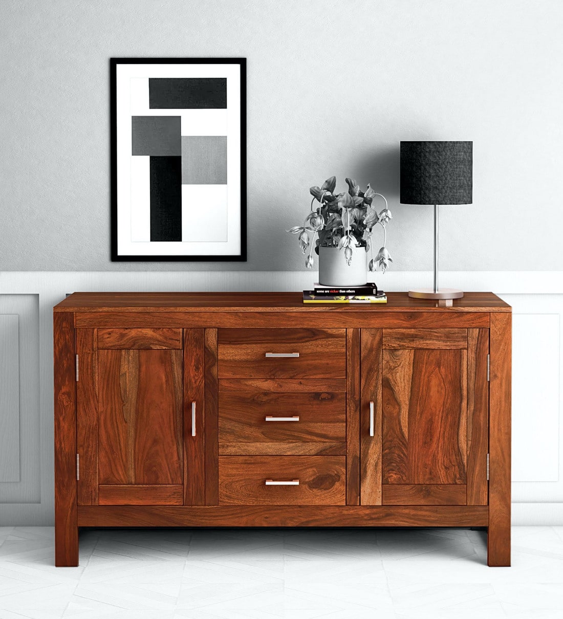 Buy Avian Solid Wood Sideboard In Rustic Teak Finish By Woodsworth