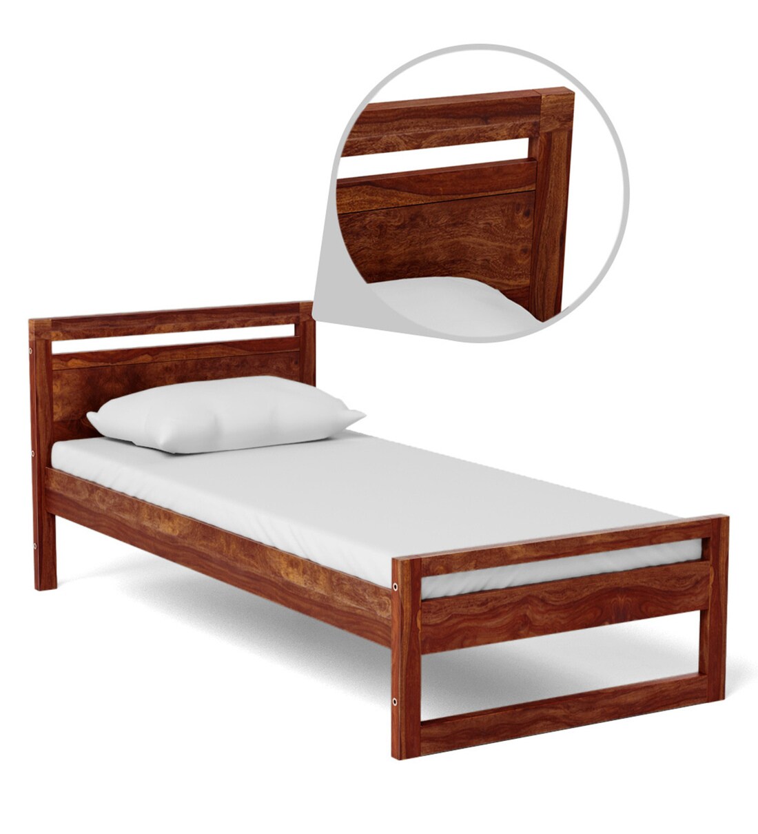 Buy Avian Solid Wood Single Bed In Provincial Teak Finish By Woodsworth