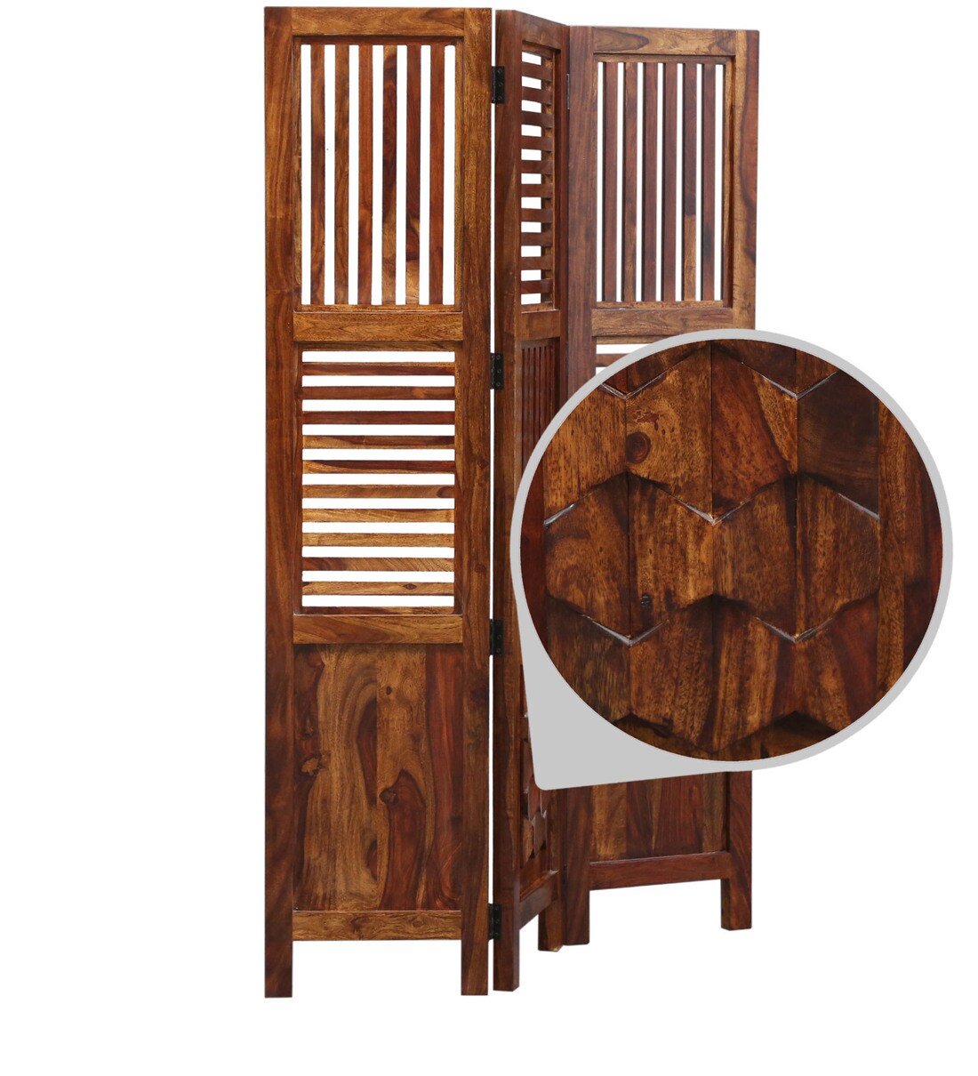 Buy Avilys Sheesham Wood Room Divider in Brown Colour Woodsworth By