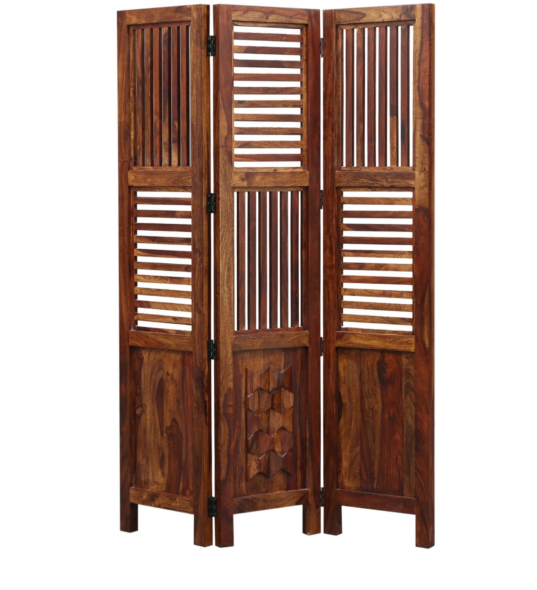 Buy Avilys Sheesham Wood Room Divider in Brown Colour Woodsworth By