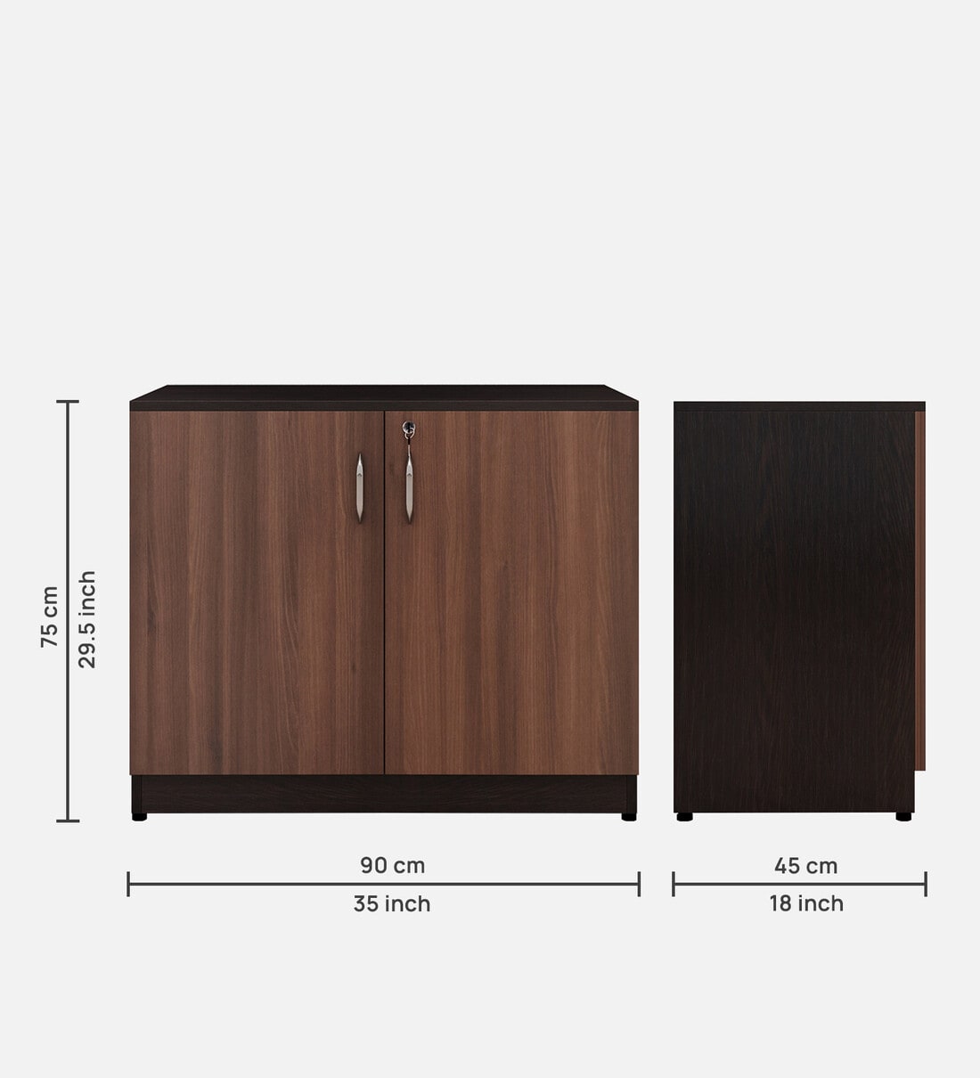 Buy Avior Low Height File Cabinet in Dark Acazia & Wenge Colour at