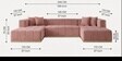 Avalon Signature Corner Sofa In Blush Pink Color