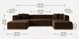 Avalon Signature Corner Sofa In Dark Brown Color