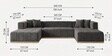 Avalon Signature Corner Sofa In Dark Grey Color