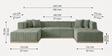 Avalon Signature Corner Sofa In Frosty Green Color
