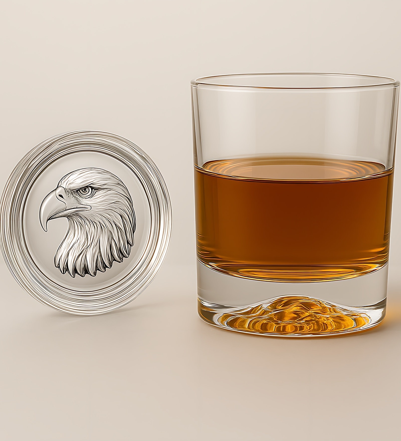 AVA Eagle Clear Glass Double Old Fashioned Whiskey Glass (Pack of 6)