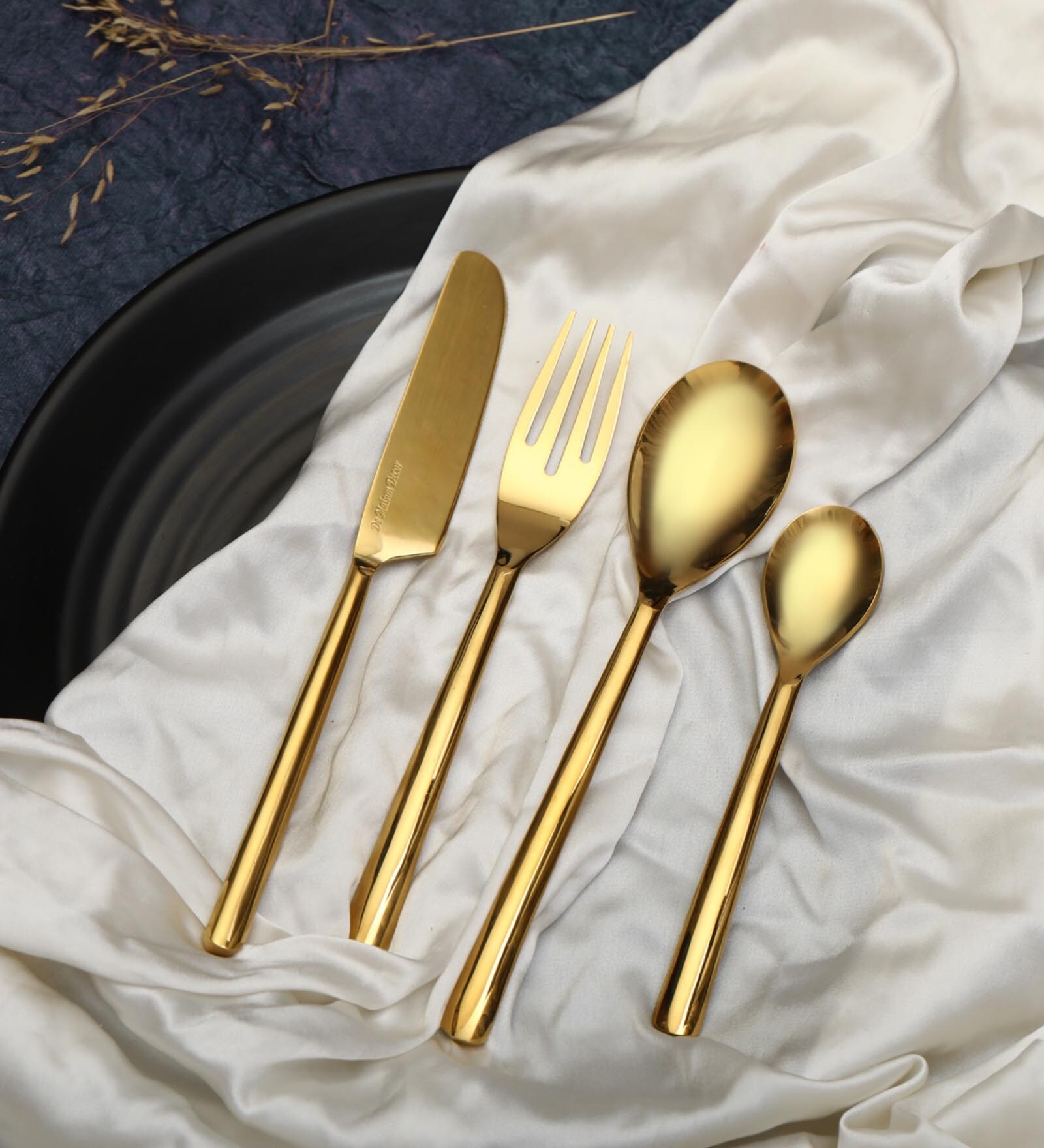 Ava Luxe Gold Stainless Steel (Set of 24) Cutlery  Set