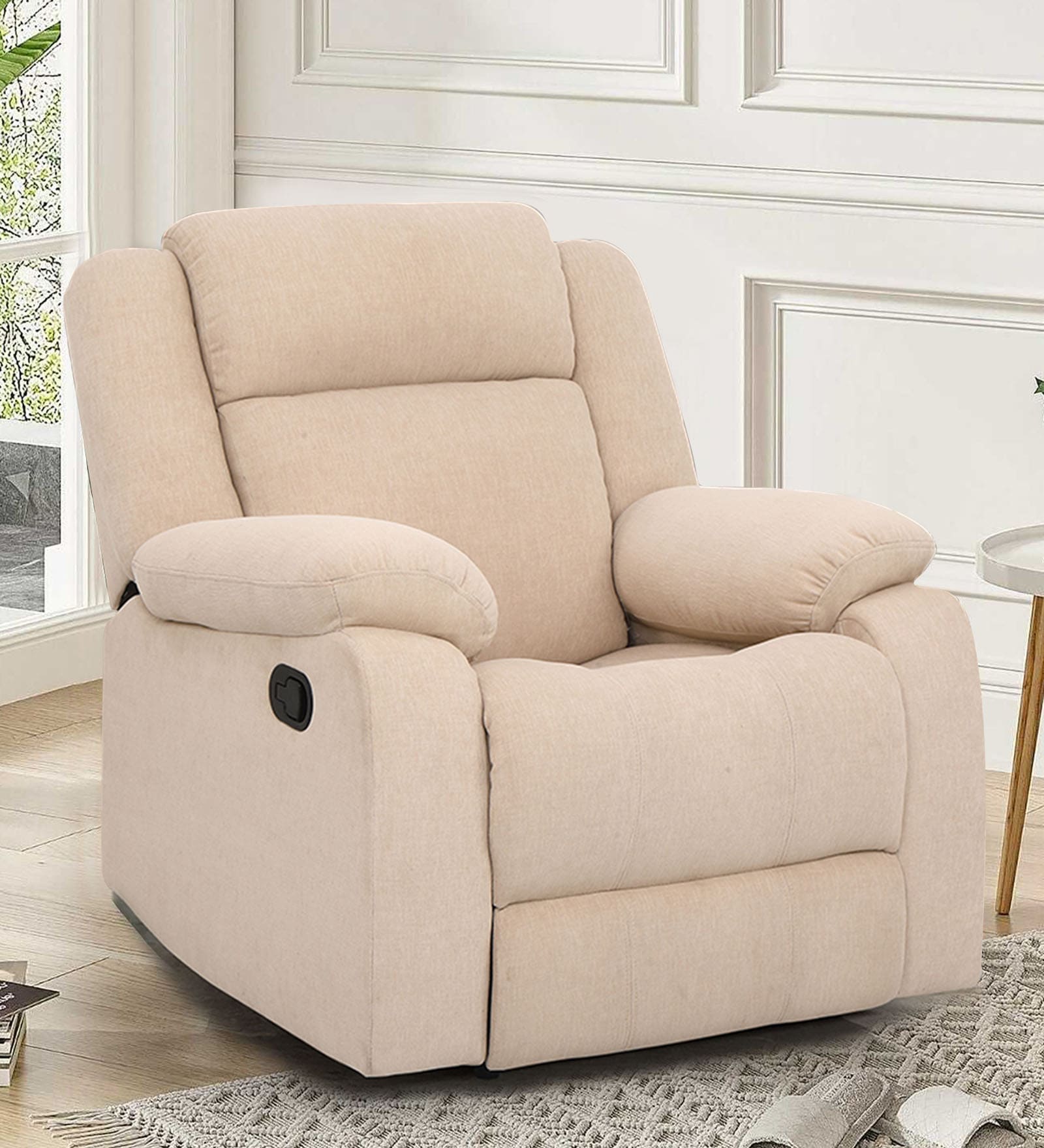 Avalon Fabric Manual 1 Seater Recliner In Beige Colour