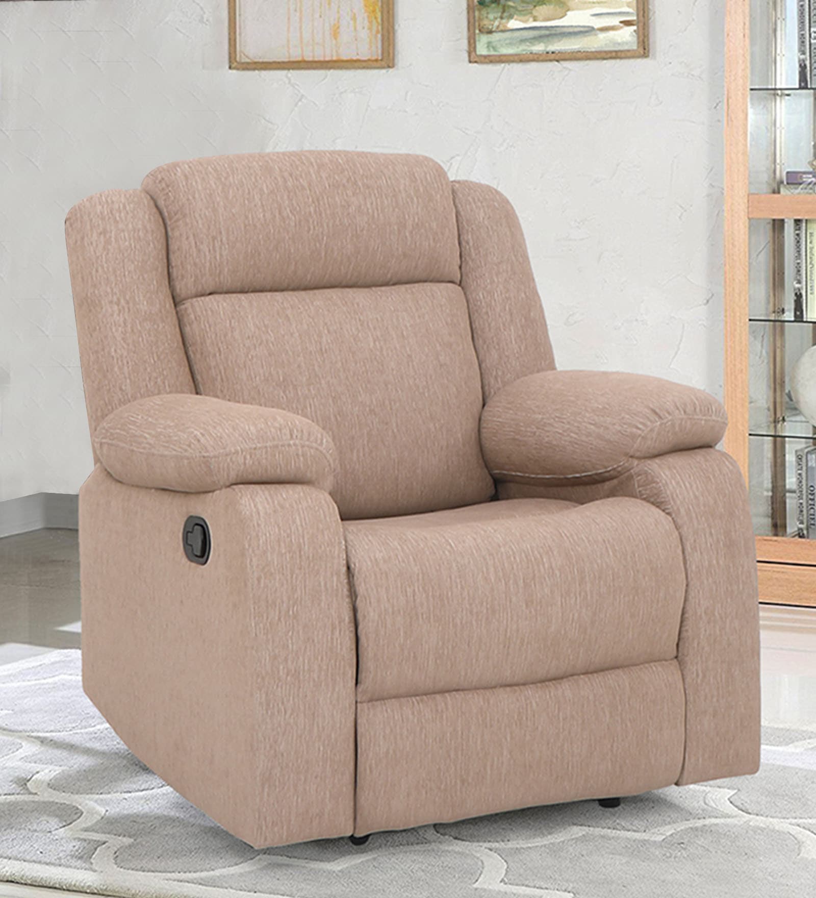 Avalon Fabric Manual 1 Seater Recliner In Brown Colour