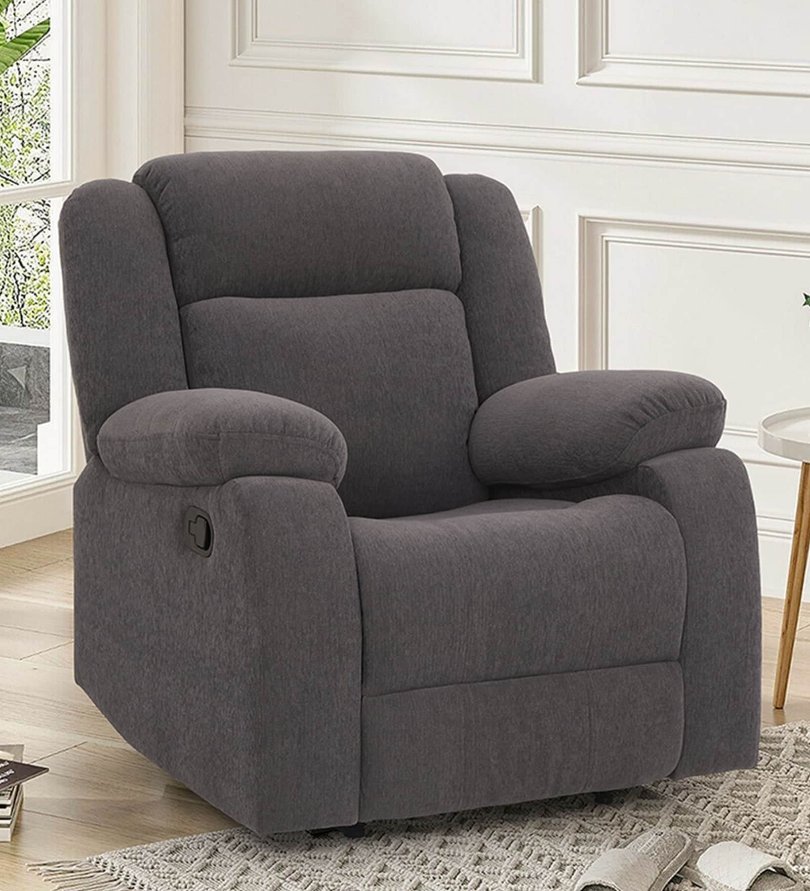 Avalon Fabric Manual 1 Seater Recliner In Grey Colour