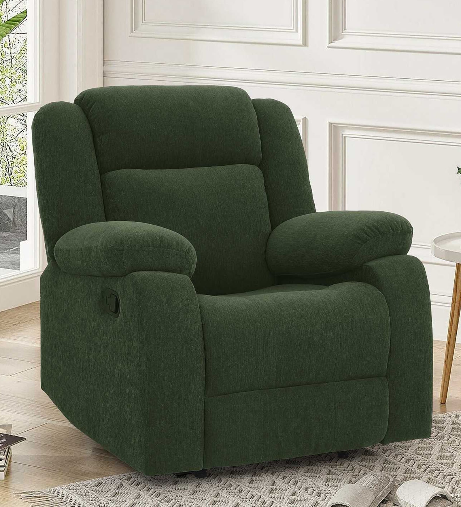 Avalon Fabric Manual 1 Seater Recliner In Sap Green Colour