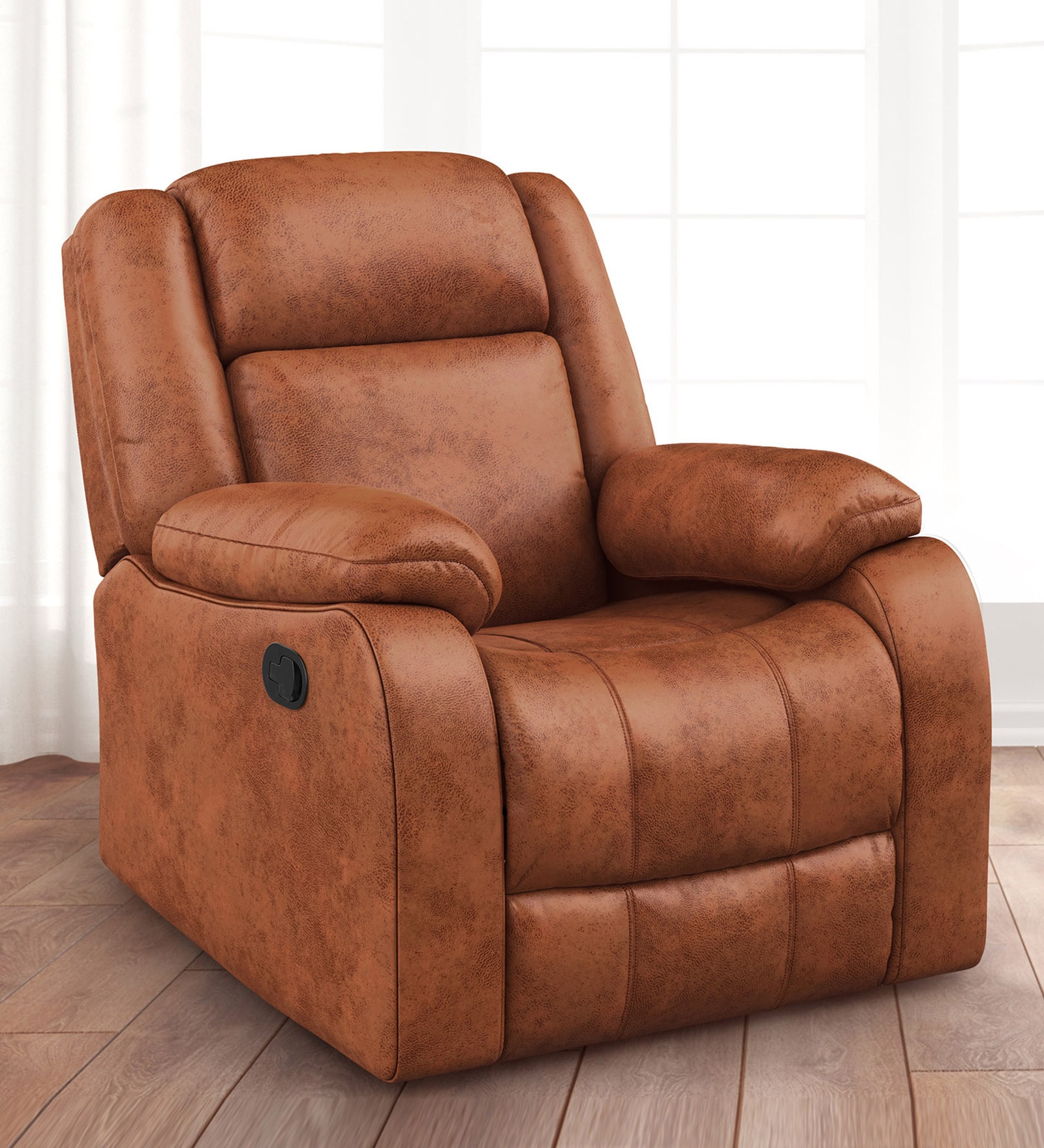 Avalon Fabric Manual 1 Seater Recliner In Desert Orange Colour