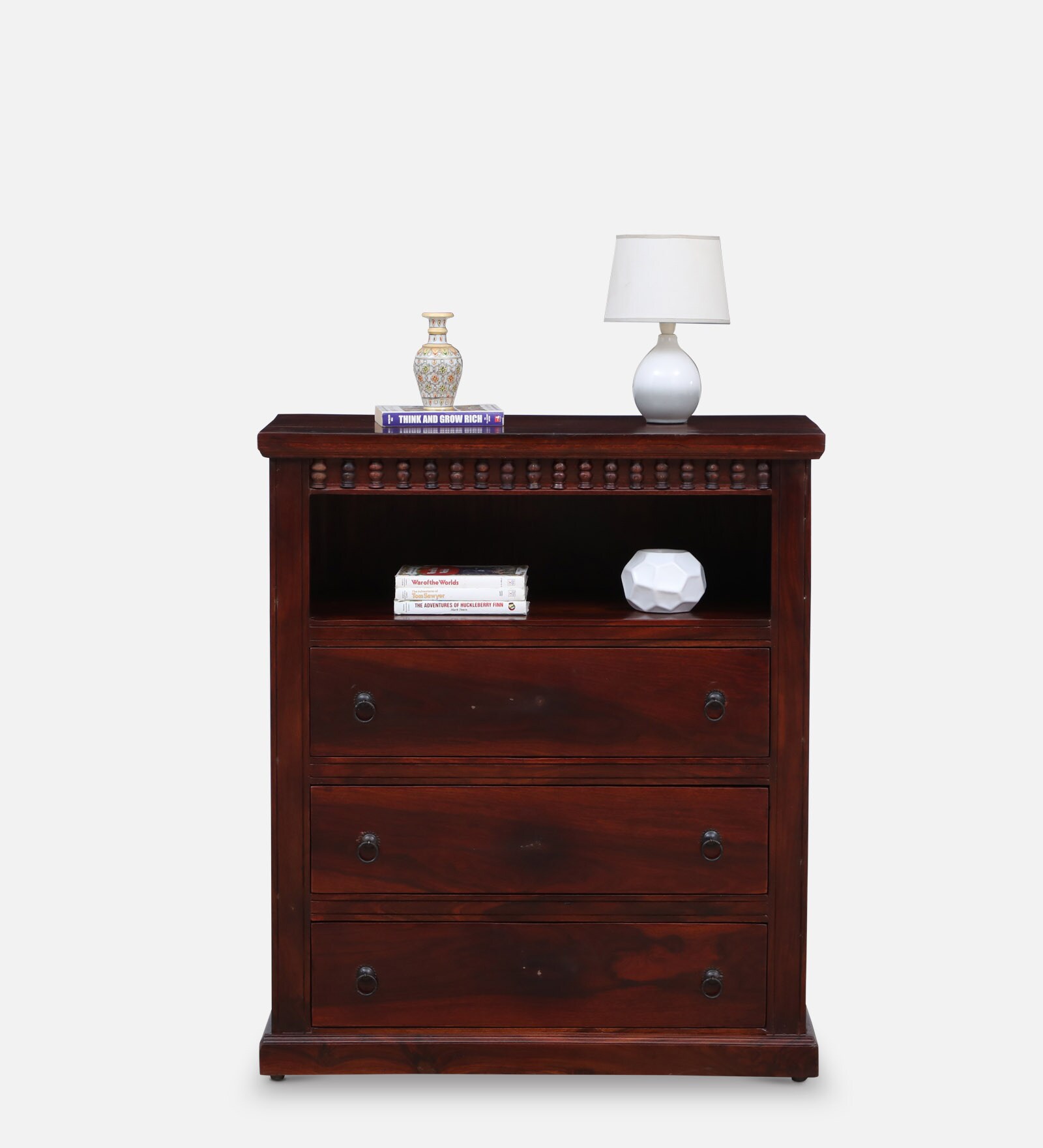 Avantika Sheesham Wood Chest Of Drawers In Honey Oak Finish