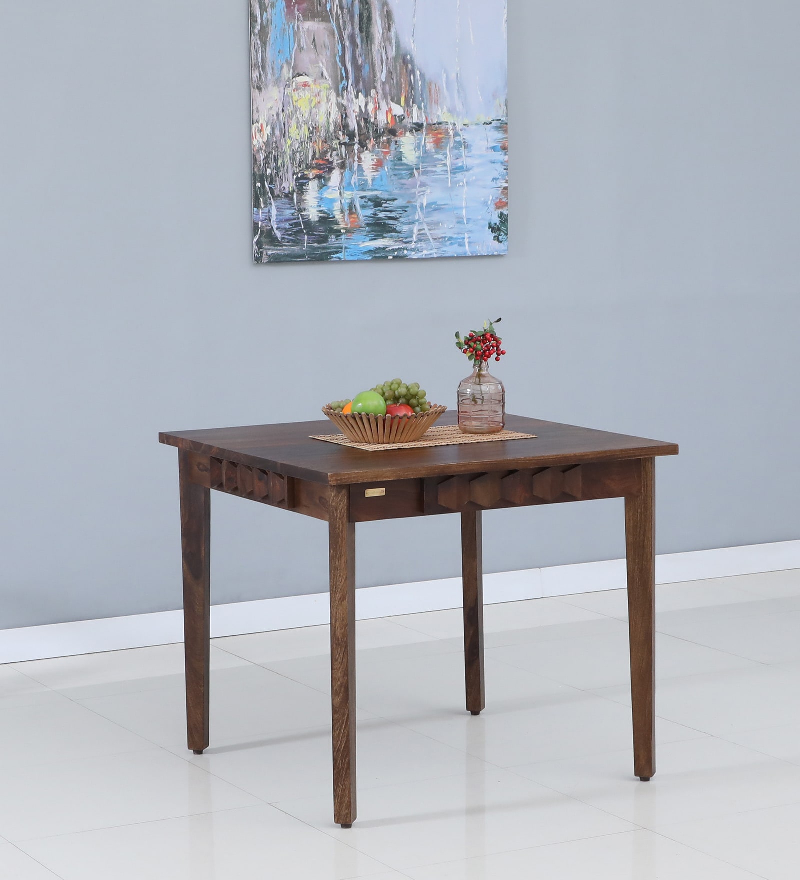 Avilys Sheesham Wood 4 Seater Dining Table In Provincial Teak Finish