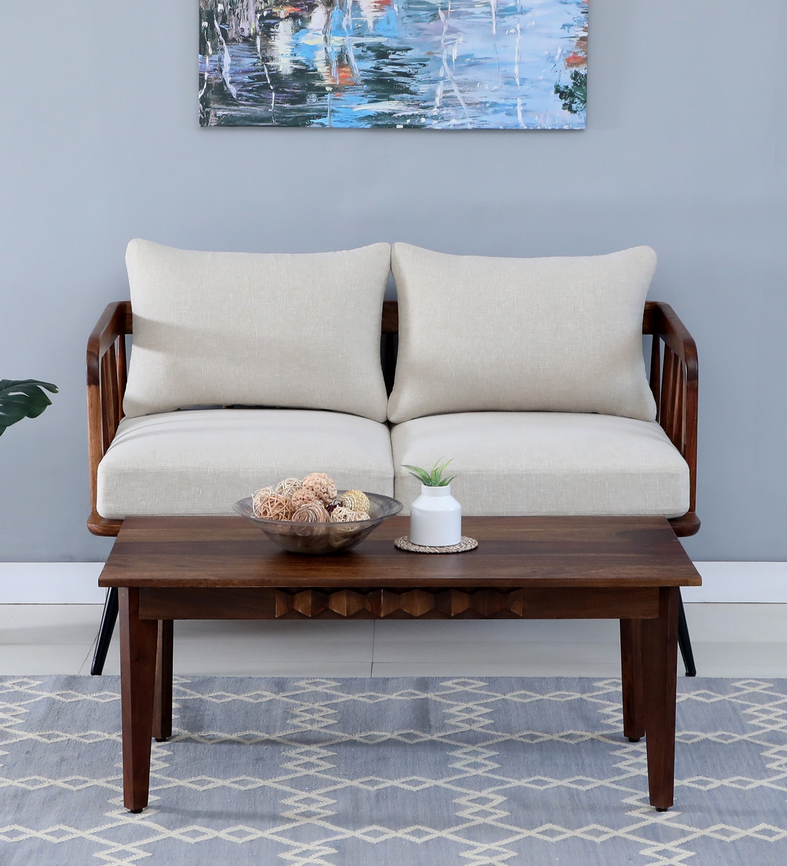 Avilys Sheesham Wood Coffee Table In Provincial Teak Finish