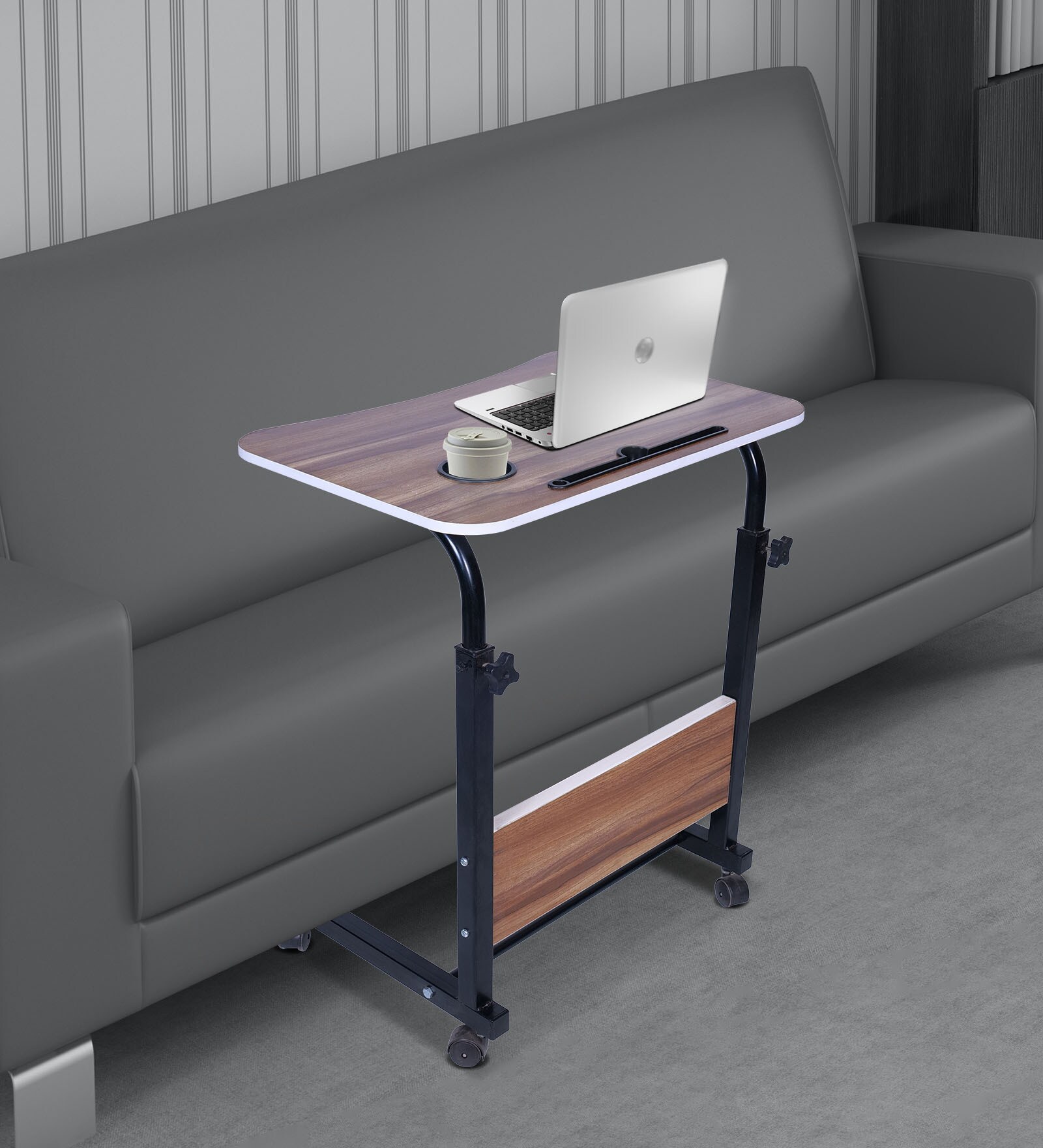 Buy Avion Height Adjustable MultiPurpose Table in Walnut Colour by