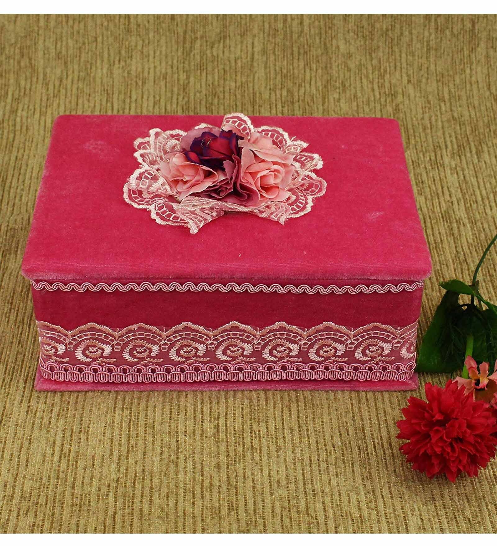 Buy Wooden Pink Vanity Box by AVMART Online Jewellery Organisers Accessory Holders