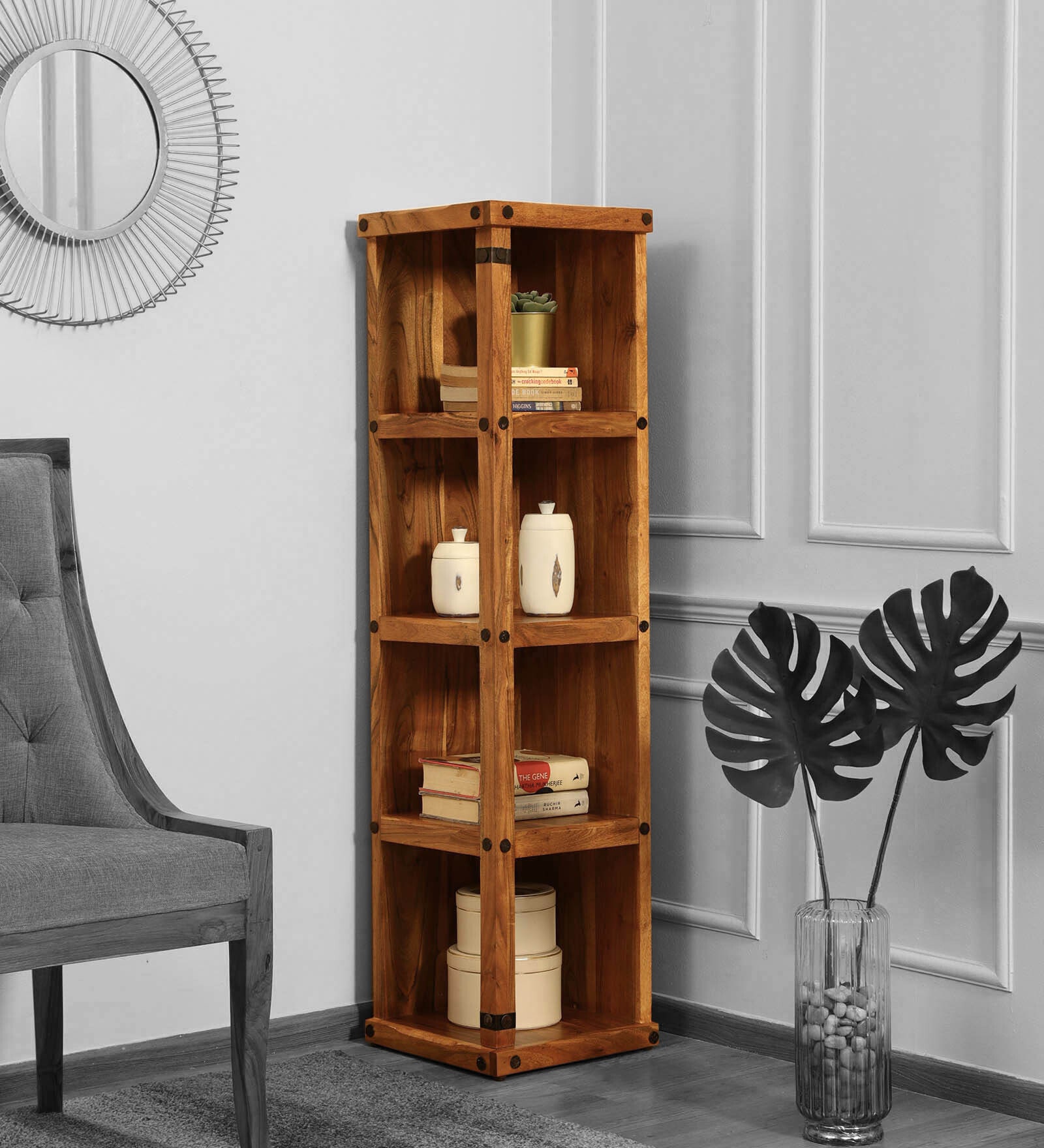 Buy Avyanna Solid Wood Corner Shelf In Natural Finish at 3 OFF by Mudramark from Pepperfry